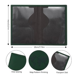 ILIYAH Passport Case Passport Holder Travel Wallet Passport Pouch British Passport Cover Passport Wallets Passport Bag(Dark Green)