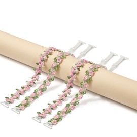 Floral Bra Straps for Women,Decorative Flower Lace Strap, Invisible Shoulder Replacement Belt for Strapless Underwear Dress/Bra Embroidery Delicate (Pattern 2-1 set)