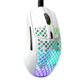 SteelSeries Aerox 3 - Mouse para Juegos Holey RGB - Diseño Ultraligero Resistente al Agua - Sensor óptico de núcleo TrueMove de 8.500 dpi - Nieve