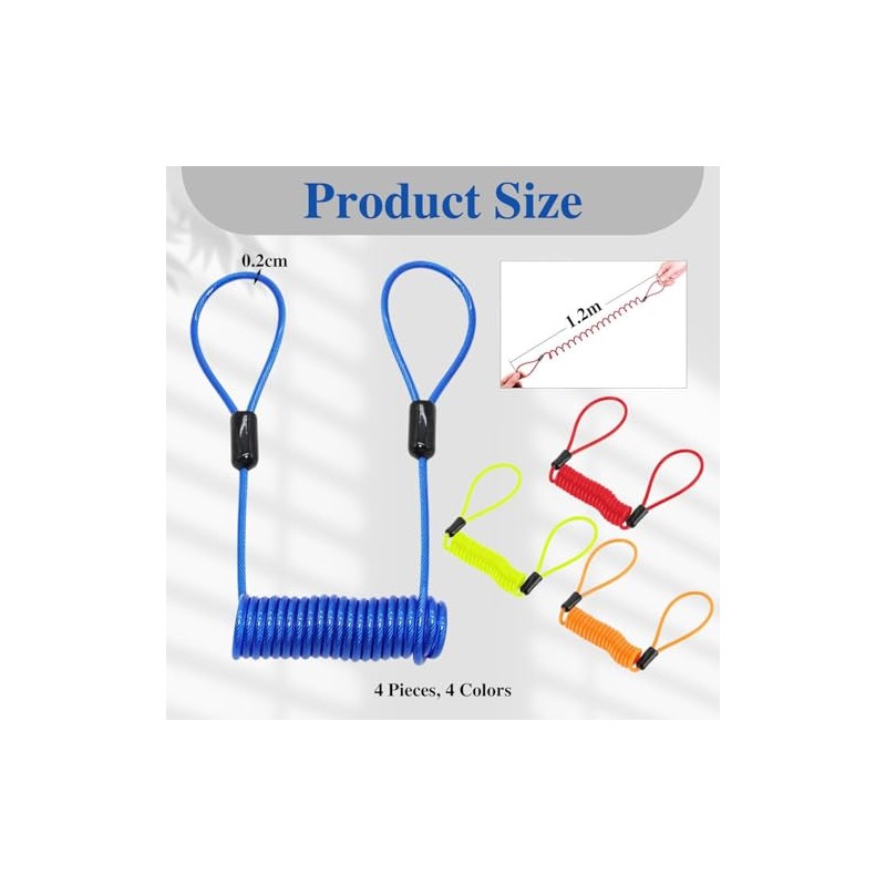 4 Pieces Memory Rope for Disc Brake Lock, Anti-theft Accessories