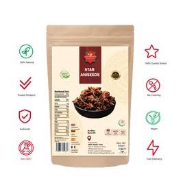 Star Anise (50G / 1.76 oz) | Aniseeds | Badiya | Whole Seeds | Premium Quality | Natural | Vegan | Non GMO | No Additives | No Preservatives