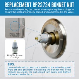RP46074 Shower Valve Cartridge Replacement for Delta 13/14 Series Single-Handle Shower Faucet, Universal Shower Valve Cartridge Repair Assembly, Replacement Monitor Cartridge Parts
