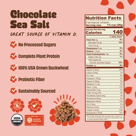 Clusterbucks Superfood Clusters – Grain-Free, Keto-Friendly Granola with Regeneratively Grown Sprouted Buckwheat– Gluten-Free, Low-Carb, Organic Healthy Snack (3-Pack, Chocolate Sea Salt)