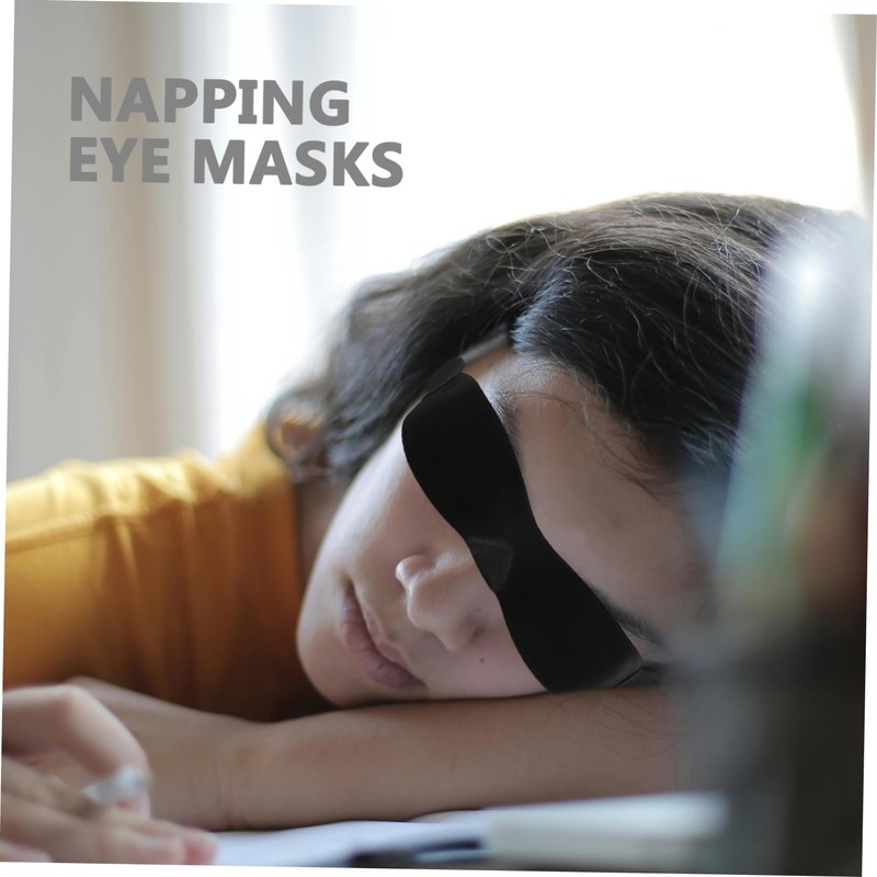 SAFIGLE Black Eye Mask for Sleeping Breathable Milk Silk Eye