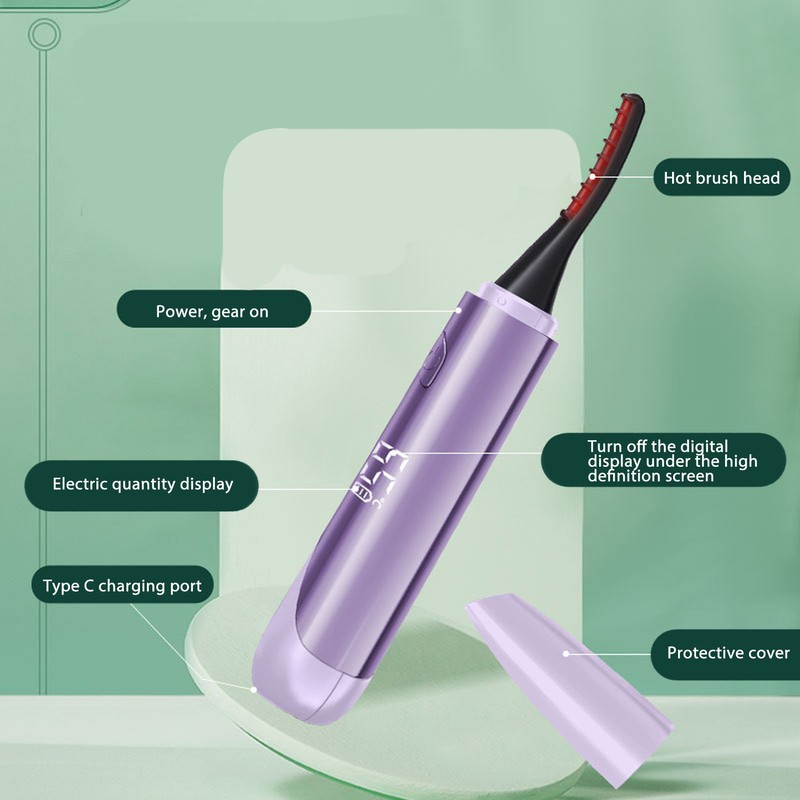 Heated Eyelash Curler Long Lasting Mini 4 Temperature Setting Rechargeable