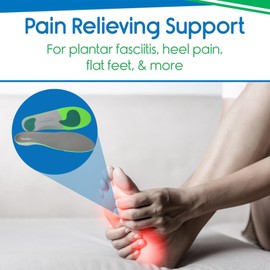 ViveSole Insertos ortopédicos para fascitis plantar, plantillas de soporte de arco para zapatos para mayor comodidad y alivio de pies planos, arcos altos, espalda, fascia, dolor de pies y talón, longitud completa, X-Small: Men's (3.5-5) Women's (4.5-6)