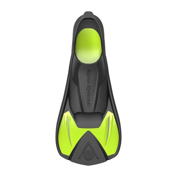 Aquasphere MicroFin Swimming Fins - Short Blade Training Fin, Leg Muscle Work Out & Proper Technique for Recreational Swimmers - Comfort Without Cramps | Unisex Adult, X-Large, Yellow/Black