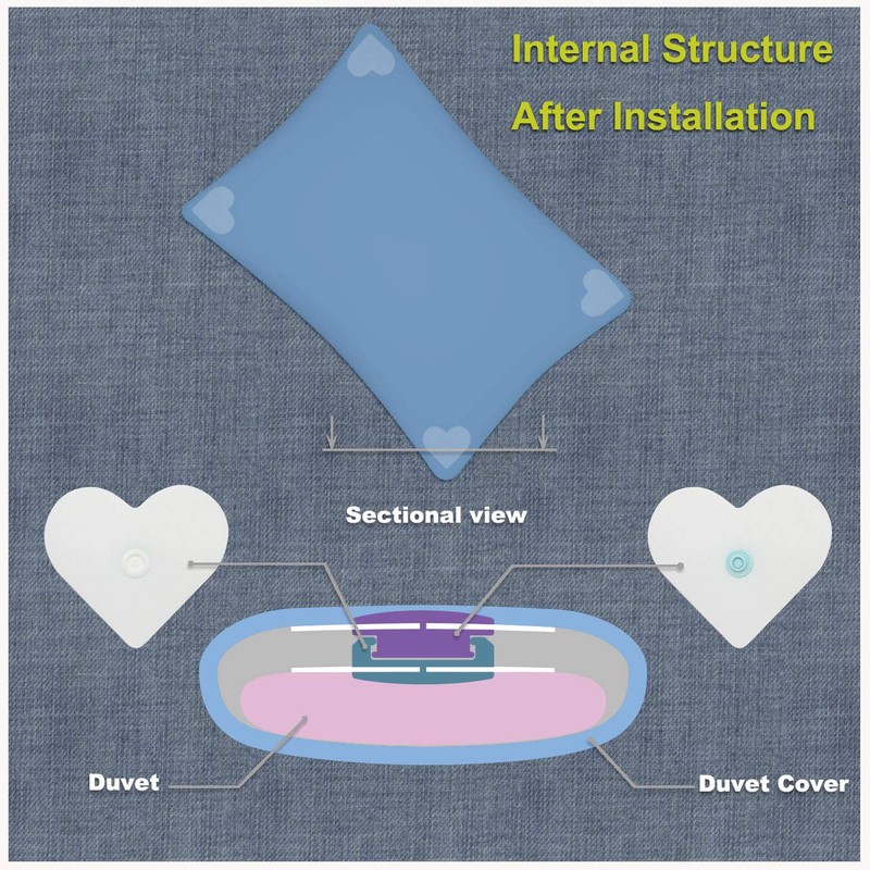 HX AURIZE 16 Pcs/Lightweight Duvet Cover Snaps Fasteners Comforter Holder