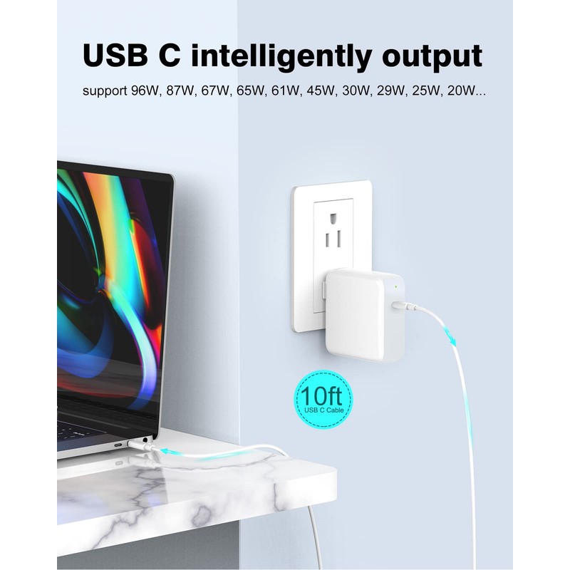 10ft Charger for MacBook Pro/Air 16, 15, 14, 13 inch
