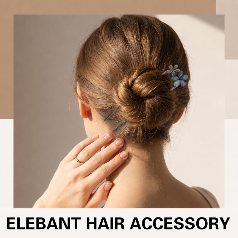 RAHHLIZS 2pcs French Hair Pins for Women Metal U-Shaped Hair