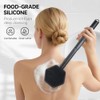 Limpiador de espalda de silicona para ducha，Cepillo de ducha extensible
