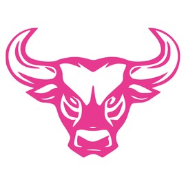 2 Pack - Mean Bull Decal Vinyl Sticker Graphics for Car Truck SUV Van Wall Window Laptop | 5.5" Width X 4.092" Height | Pink HGC1291