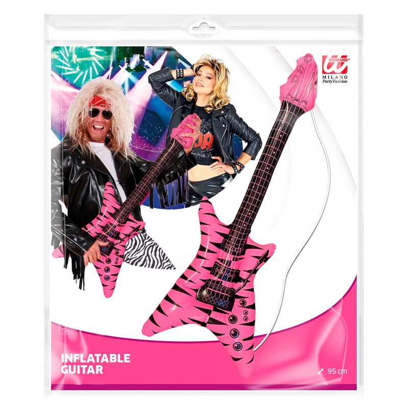 Widmann 11000639 Inflatable Rock Guitar, Pink, Standard Size