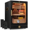 Tesonway Cigar Humidor, Desktop Cigar Humidor Cabinet Light Control System