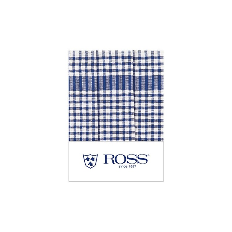 Ross Pack of 3 Cotton Tea Towels Farm Check Anthracite