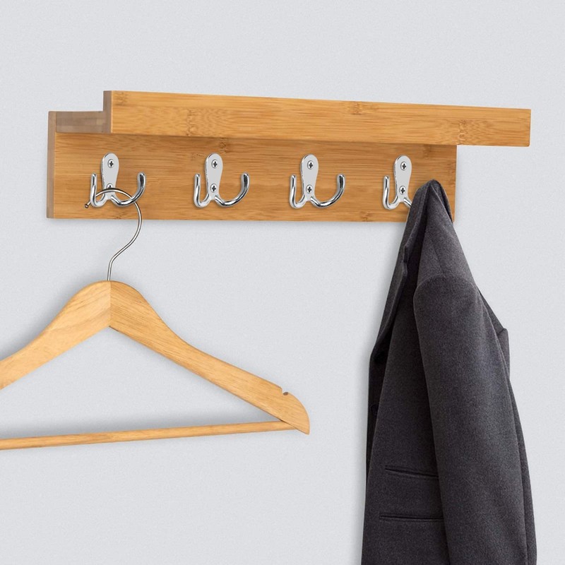 Pangutiandi 10 Pcs Wall Hooks Coat Hooks Double Clothes Hooks
