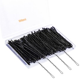 100Pcs Bobby Pins Black Hair Pins Kit for Women Girls Kids Premium Wavy Black Bobby Pins Hair Clips with Storage Box,Suitable for All Hair Types (Black, 2inch)
