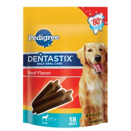 Pedigree Dentastix Beef Flavor Large Treats For Dogs - 15.6 Oz. 18 Count