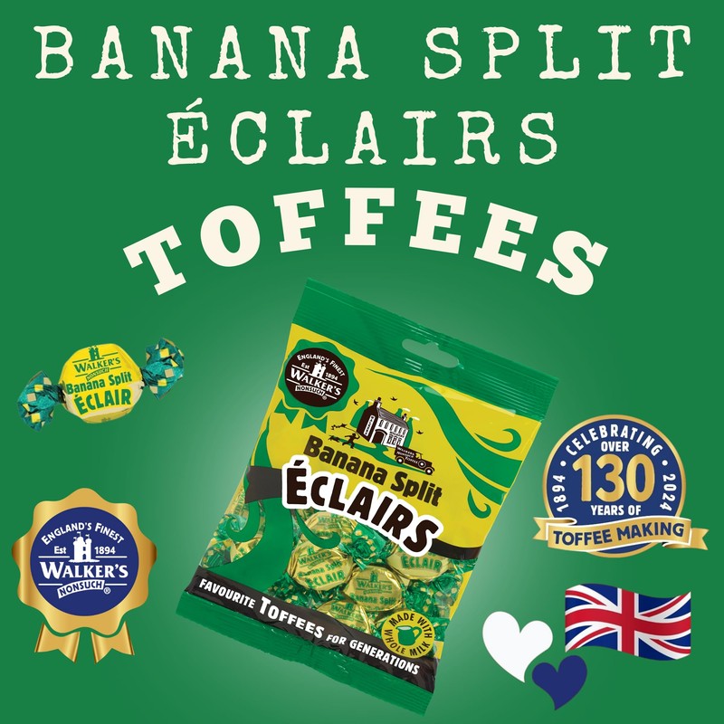 Walkers Nonsuch Banana Split Eclairs Bag 5.29 Oz (Pack of