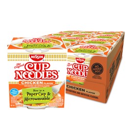Nissin Cup Noodles Ramen Noodle Soup, Chicken, Microwaveable Paper Cup, 2.25 Ounce (Pack of 12)