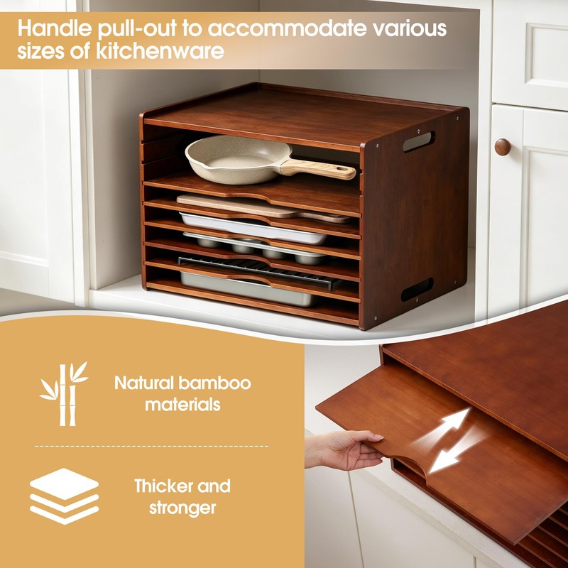 8-Tier Baking Sheet Organizer for Cabinet, Large 20 x 15