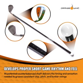 Orange Whip Wedge Golf Short Game Swing Trainer Aid - Made in USA - Right-Handed, 35.5 Inch