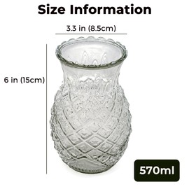 2PCS Pineapple Glasses, Prefdo 20 Ounce/570ml Fun Cocktail Jars Tiki Cups for Bar, Party
