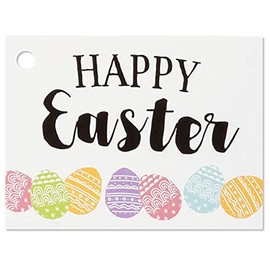 Happy Easter Bunny Flat Gift Tags - 3.75in. x 2.75in. - 6/Pack (1 Pack)