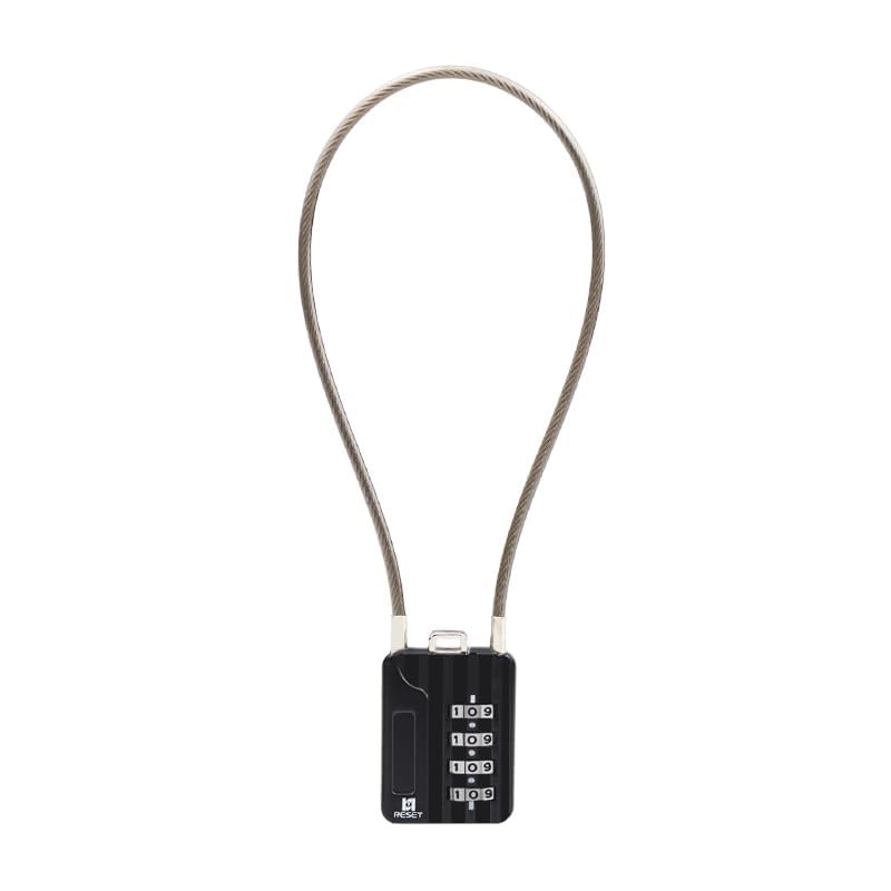 RESET-200 (1 Pack) 4 Digit Combination Flexible Cable Padlock,12 inch