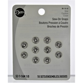 Dritz Sew-On Snaps Nickel size 1/0