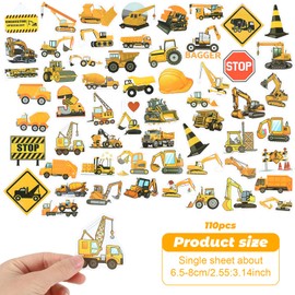 110PCS Construction Stickers Truck Stickers Vehicle Truck Stickers Decals Transportation Vehicle Truck Stickers Decorations Vehicle Waterproof Tractor Reward Stickers