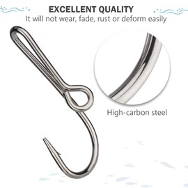 THKFISH Fishing Hooks Hat Pins for Fishing Hat Hook Clip Gold Fish Hook Hat Clip Fish Hooks for Hat 5PCS Sliver