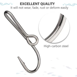 THKFISH Fishing Hooks Hat Pins for Fishing Hat Hook Clip Gold Fish Hook Hat Clip Fish Hooks for Hat 5PCS Sliver