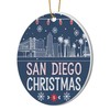 San Diego Christmas Round Ceramic Ornament 3 inches Featuring Skyline,