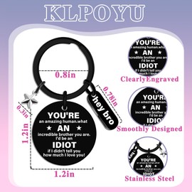 Klpoyu Best Brother Gifts From Sister Funny Gifts for Brother Keychain Gift for Brothers Adult Men Sibling Christmas Graduation Cool Birthday Gift for Big Brothers From Sisters