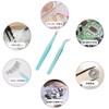 Samcos Eyelash Tweezers False Eyelash Tweezers Pink Straight Stainless Steel