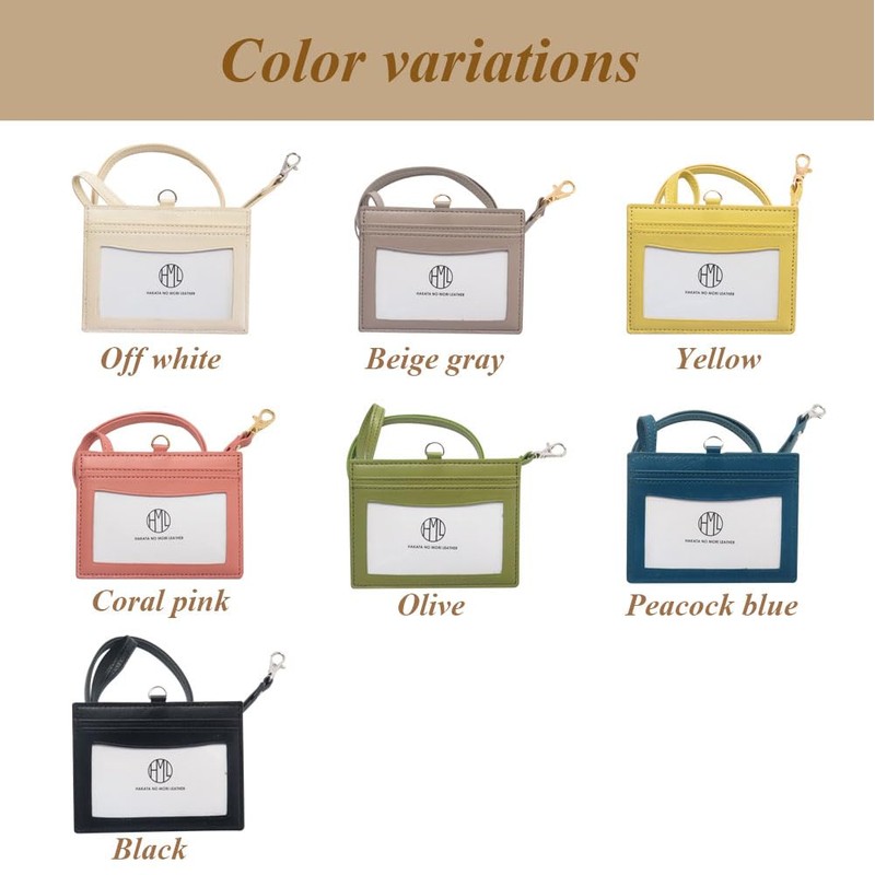 HAKATA NO MORI LEATHER Genuine Leather, Double-sided, Clear, ID Card