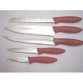 Kittamor 6 Knife Set with Red Wooden Block