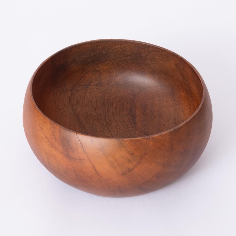 GoCraft Wooden Bowl with Matte Finish – Handcrafted Mango Wood