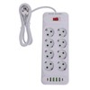 8 Way Power Strip USB C European Socket Desk Wall