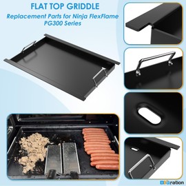 BBQration Griddle Insert for Ninja FlexFlame PG300 Series, Full Size Carbon Steel Griddle Insert Grill Parts for Ninja Flex Flame Replacement Parts for XSKFULGRIDLE