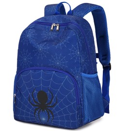 Octsky Medium Toddler Backpack for School Girls and Boys Kindergarten Elementary Kids Backpack 15" tall Spider Blue