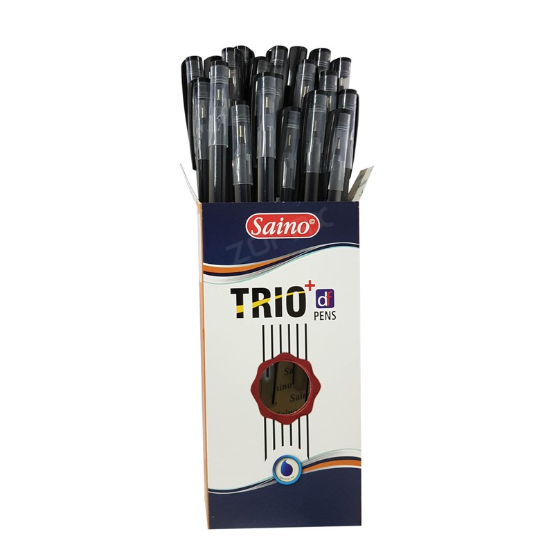 SAINO Trio 20 x 0.7mm Point BLACK Ballpoint Pens Smooth