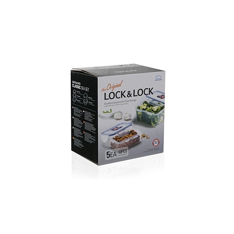 LocknLock Easy Essentials Food Storage lids/Airtight containers, BPA Free, 10
