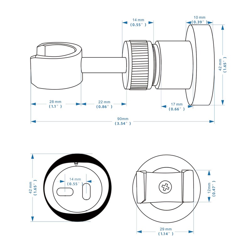 PHASAT Handheld Shower Head Holder Adjustable Solid Brass Handheld Shower