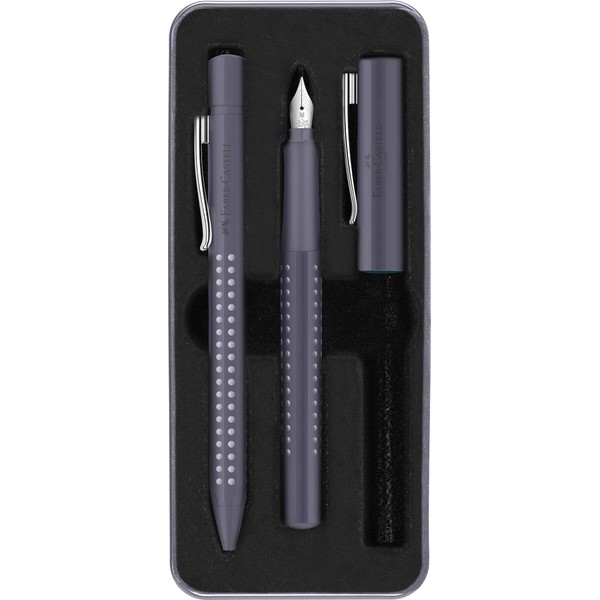Faber-Castell Fountain pen M/Ballpoint pen set Grip 2010 dapple gray