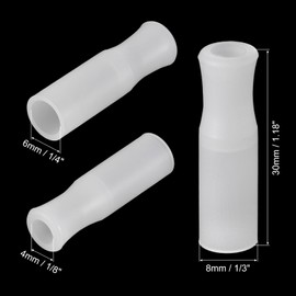 uxcell 8pcs Silicone Straw Tips, Metal Straw Covers, Soft Reusable Straws Tips Fit for 1/4 Inch(6mm) OD Stainless Steel Straws, White