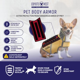 HawkShield Pad for CoyoteVest or SpikeVest, Dog Harness Vest, Protective Dog Vest Harness Add-On to Shield Your Pet from Birds of Prey, Raptor, Hawk, Coyote & Animal Attacks-(X-Small, Red)