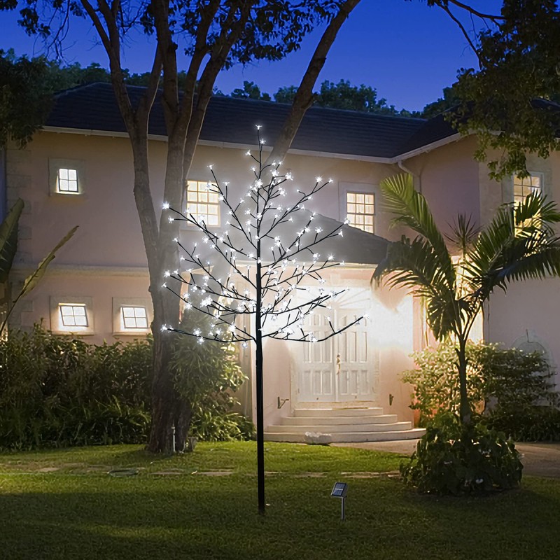 LED Solar Lighted Cherry Blossom Tree,6Ft Light up Cherry Tree