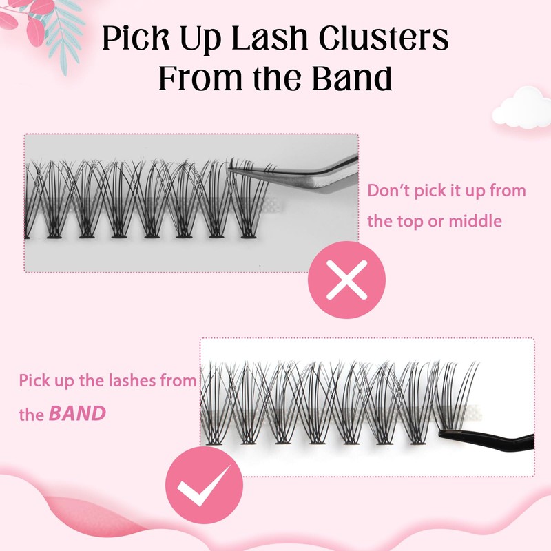 Parriparri Cluster Lashes 200 Pcs Individual Lashes 20D D Curl